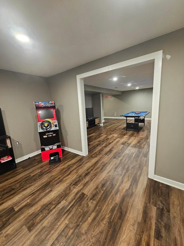 7520 Autumn Joy Ave, Canal Winchester, OH 43110 - recreation room featuring wood finished floors and recessed lighting