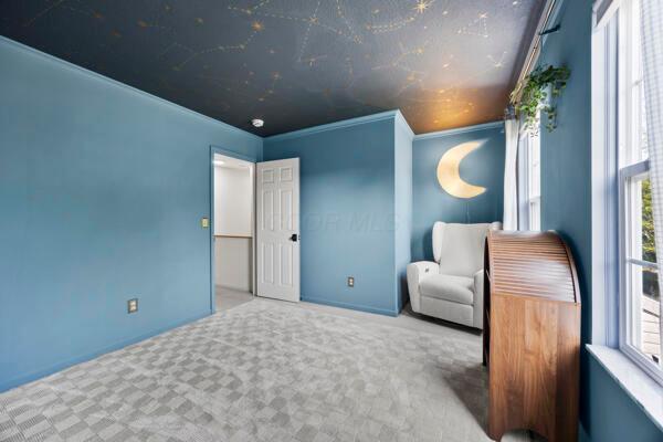 5813 Camhurst Ct, Galloway, OH 43119 - carpeted bedroom with ornamental molding