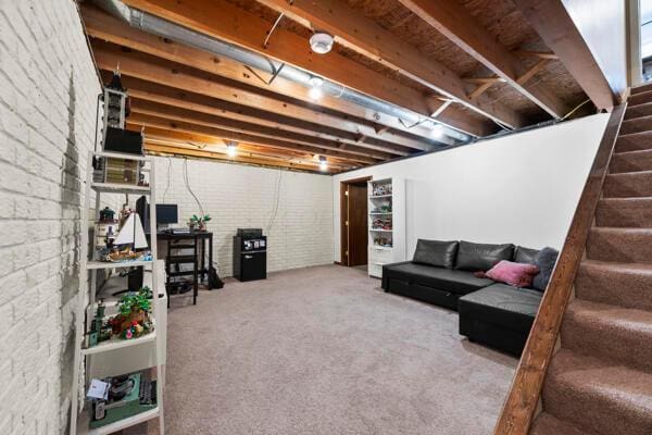5813 Camhurst Ct, Galloway, OH 43119 - basement featuring stairs and carpet floors