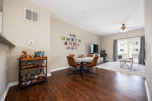 5738 Hayden Run Blvd, Dublin, OH 43016 - dining space with wood finished floors and ceiling fan