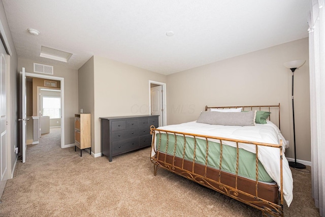 5738 Hayden Run Blvd, Dublin, OH 43016 - bedroom featuring light colored carpet and attic access