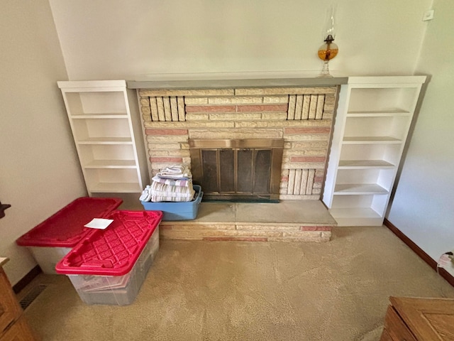 298 N Vernon Ave, Newark, OH 43055 - detailed view of carpet and a stone fireplace