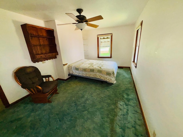 298 N Vernon Ave, Newark, OH 43055 - carpeted bedroom featuring baseboards and ceiling fan