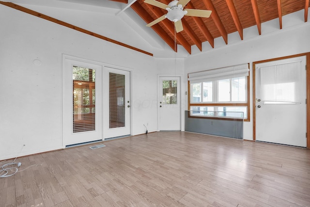 8078 Slate Ridge Blvd, Reynoldsburg, OH 43068 - unfurnished living room with a ceiling fan and wood finished floors