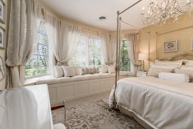 3873 Carters Corner Rd, Sunbury, OH 43074 - carpeted bedroom featuring a chandelier