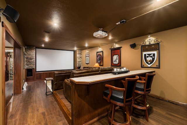 3873 Carters Corner Rd, Sunbury, OH 43074 - cinema room featuring dark wood-style floors and a dry bar