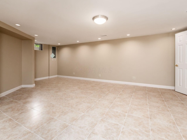 4656 Crompton Dr, Columbus, OH 43220 - basement with recessed lighting and light tile patterned floors