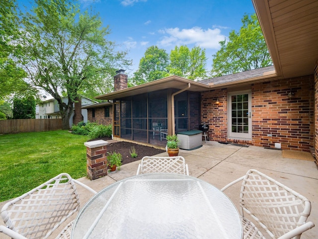 4656 Crompton Dr, Columbus, OH 43220 - view of patio / terrace with outdoor dining area and a sunroom