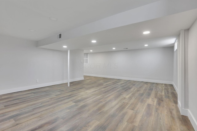 5200 Colt Ct, Westerville, OH 43081 - finished basement with wood finished floors and recessed lighting