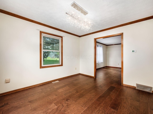 2247 Sonnington Dr, Dublin, OH 43016 - spare room featuring wood-type flooring, a textured ceiling, and ornamental molding