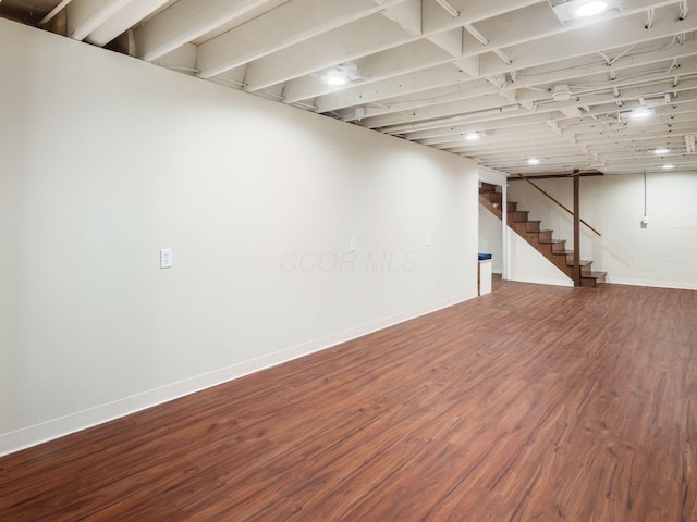 2247 Sonnington Dr, Dublin, OH 43016 - finished below grade area with wood finished floors and stairs