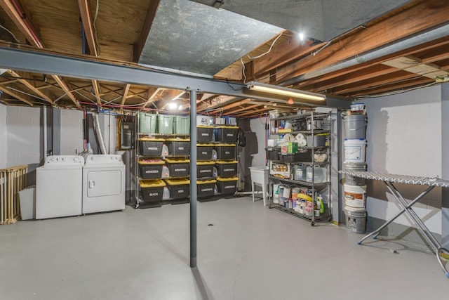 691 Heritage Blvd, Delaware, OH 43015 - unfinished basement featuring separate washer and dryer