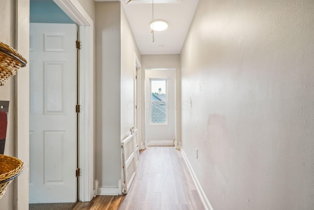 137 Wisconsin Ave, Columbus, OH 43222 - corridor featuring light wood finished floors and attic access