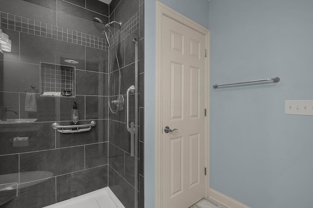 15 Doe St, Plain City, OH 43064 - full bathroom featuring a shower stall and baseboards