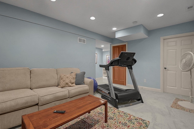 15 Doe St, Plain City, OH 43064 - living room featuring light carpet and recessed lighting