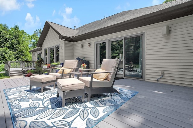 15 Doe St, Plain City, OH 43064 - deck featuring an outdoor living space
