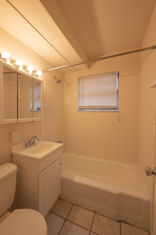 433 E 13th Ave, Columbus, OH 43201 - bathroom with tile patterned floors, washtub / shower combination, and vanity