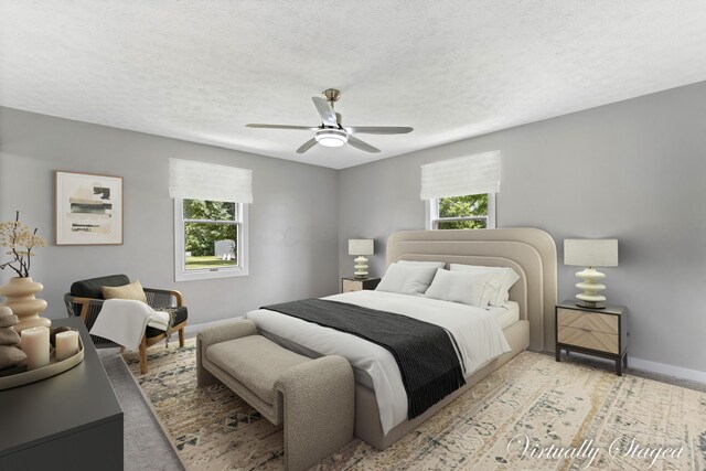 1550 Hiner Rd, Orient, OH 43146 - bedroom with ceiling fan and a textured ceiling