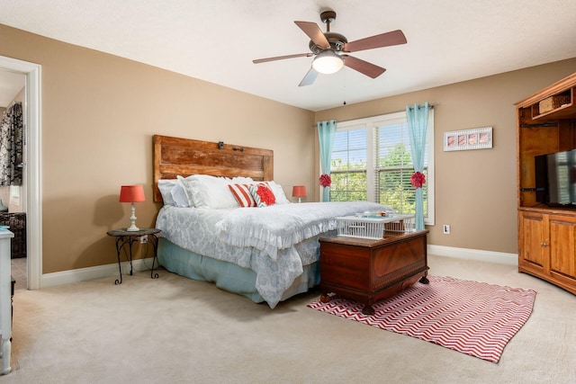 993 Starlight Ln, Westerville, OH 43082 - bedroom with light colored carpet and a ceiling fan