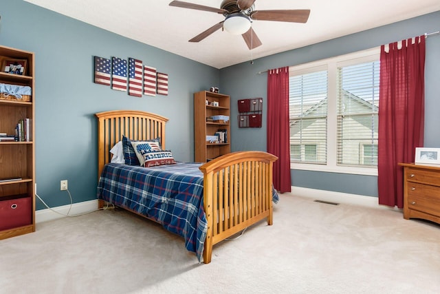 993 Starlight Ln, Westerville, OH 43082 - carpeted bedroom with baseboards and ceiling fan