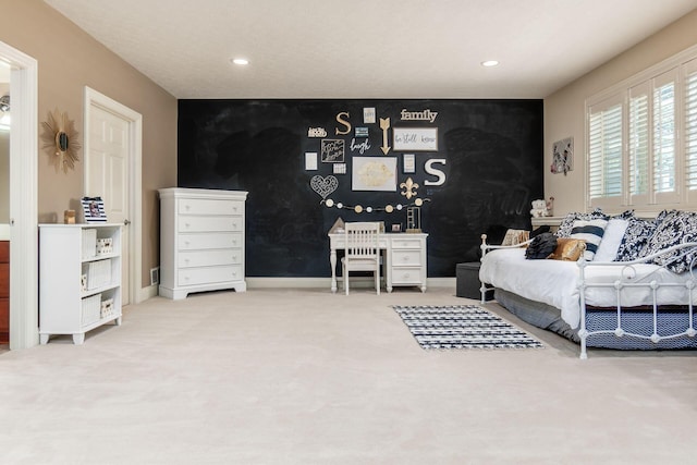 993 Starlight Ln, Westerville, OH 43082 - carpeted bedroom featuring an accent wall and recessed lighting