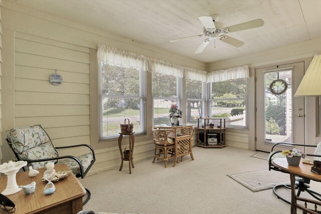 786 Stone Ridge Way, Newark, OH 43055 - sunroom featuring carpet and wooden walls