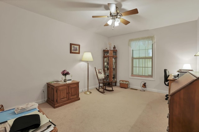 786 Stone Ridge Way, Newark, OH 43055 - home office with light colored carpet and ceiling fan