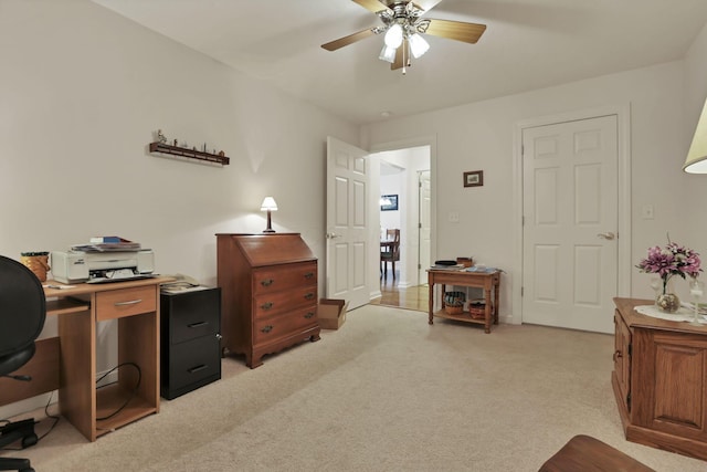 786 Stone Ridge Way, Newark, OH 43055 - office with light carpet and a ceiling fan