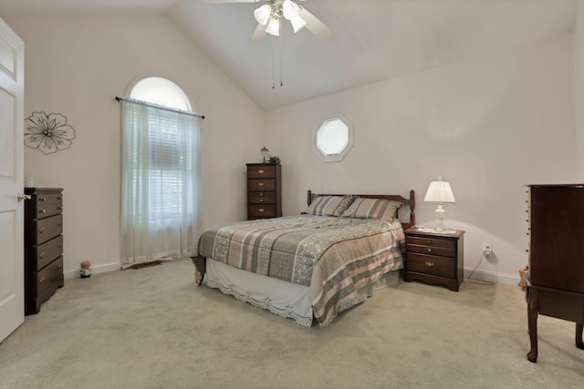 786 Stone Ridge Way, Newark, OH 43055 - bedroom with lofted ceiling, carpet, and ceiling fan