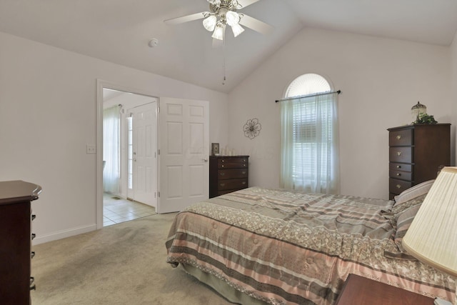 786 Stone Ridge Way, Newark, OH 43055 - carpeted bedroom with vaulted ceiling and ceiling fan