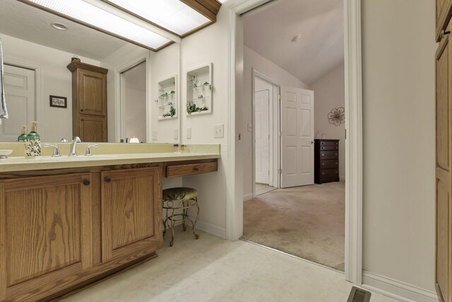 786 Stone Ridge Way, Newark, OH 43055 - bathroom with vanity and lofted ceiling