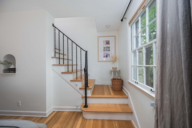 922 S Remington Rd, Columbus, OH 43209 - stairs featuring wood finished floors and baseboards