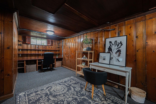 922 S Remington Rd, Columbus, OH 43209 - carpeted office featuring wood walls and wooden ceiling
