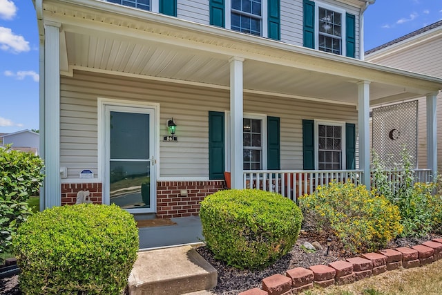 861 Summerville Dr, Delaware, OH 43015 - doorway to property with covered porch and brick siding