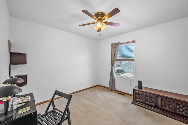 861 Summerville Dr, Delaware, OH 43015 - office area with a ceiling fan and light colored carpet
