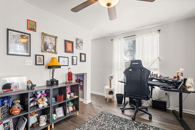 112 Oak Hill Ave, Delaware, OH 43015 - office space with ceiling fan and wood finished floors