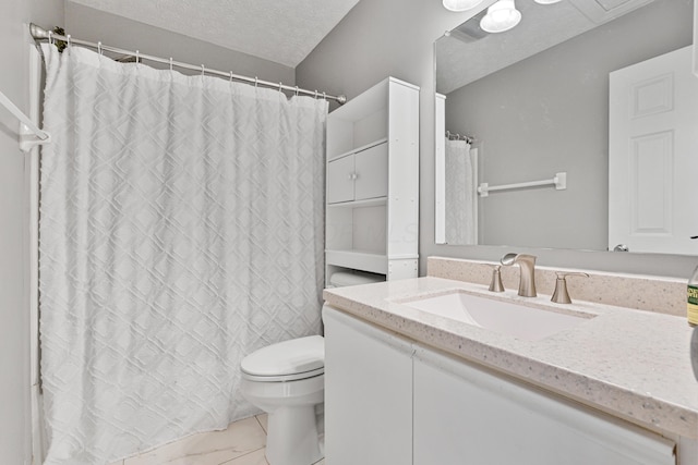 1814 Bennigan Dr Unit 88B, Hilliard, OH 43026 - full bathroom with vanity, a textured ceiling, and a shower with shower curtain