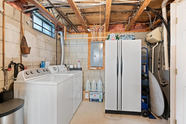 1814 Bennigan Dr Unit 88B, Hilliard, OH 43026 - laundry area featuring electric panel and washing machine and clothes dryer