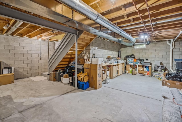 142 Blakemore Dr, Delaware, OH 43015 - unfinished basement featuring concrete block wall