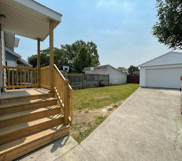 6607 Vandalia Ave, Cleveland, OH 44144 - view of yard featuring an outbuilding and a detached garage