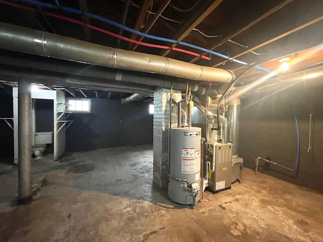 6607 Vandalia Ave, Cleveland, OH 44144 - basement featuring gas water heater and heating unit