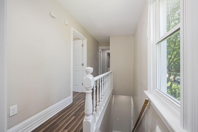 765 Campbell Ave, Columbus, OH 43222 - hall featuring an upstairs landing and dark wood finished floors