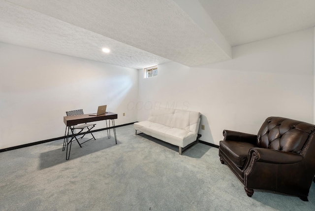 1768 Lake Meadow Dr Unit 1768H, Reynoldsburg, OH 43068 - living area featuring carpet floors and a textured ceiling