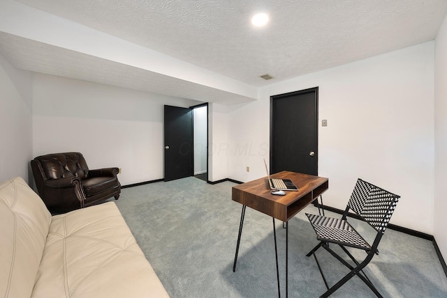 1768 Lake Meadow Dr Unit 1768H, Reynoldsburg, OH 43068 - carpeted home office featuring baseboards and a textured ceiling