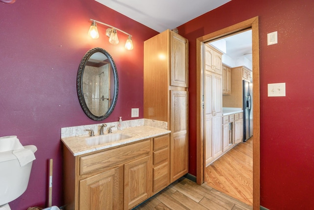 1282 Lawndale Rd, Marion, OH 43302 - full bathroom featuring wood finished floors and vanity
