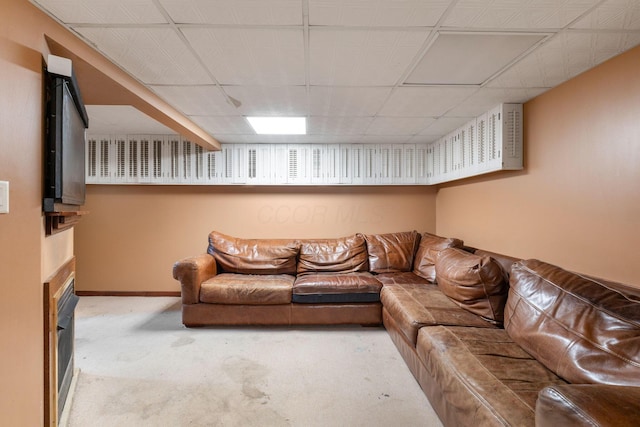 1282 Lawndale Rd, Marion, OH 43302 - carpeted living room with a fireplace and baseboards
