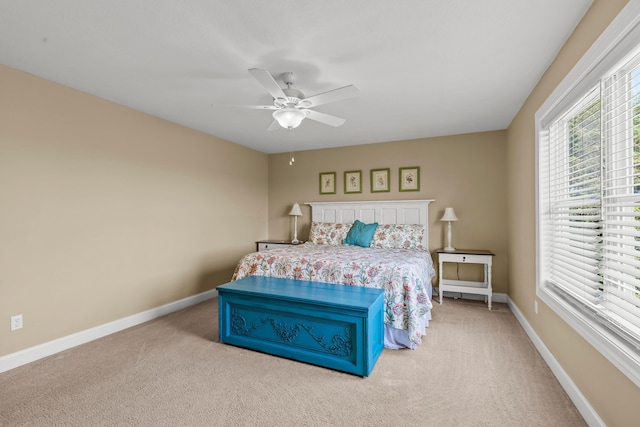 3582 Panhandle Rd, Delaware, OH 43015 - bedroom with light colored carpet and ceiling fan