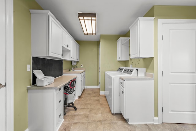 3582 Panhandle Rd, Delaware, OH 43015 - laundry room with cabinet space, washer and clothes dryer, and an office area