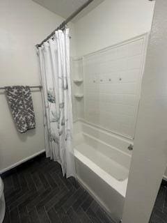 121 Maple St, London, OH 43140 - bathroom with shower / tub combo with curtain and toilet