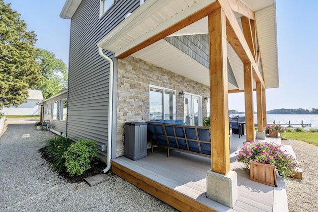 14060 Seminole Path, Lakeview, OH 43331 - view of patio / terrace with a deck with water view